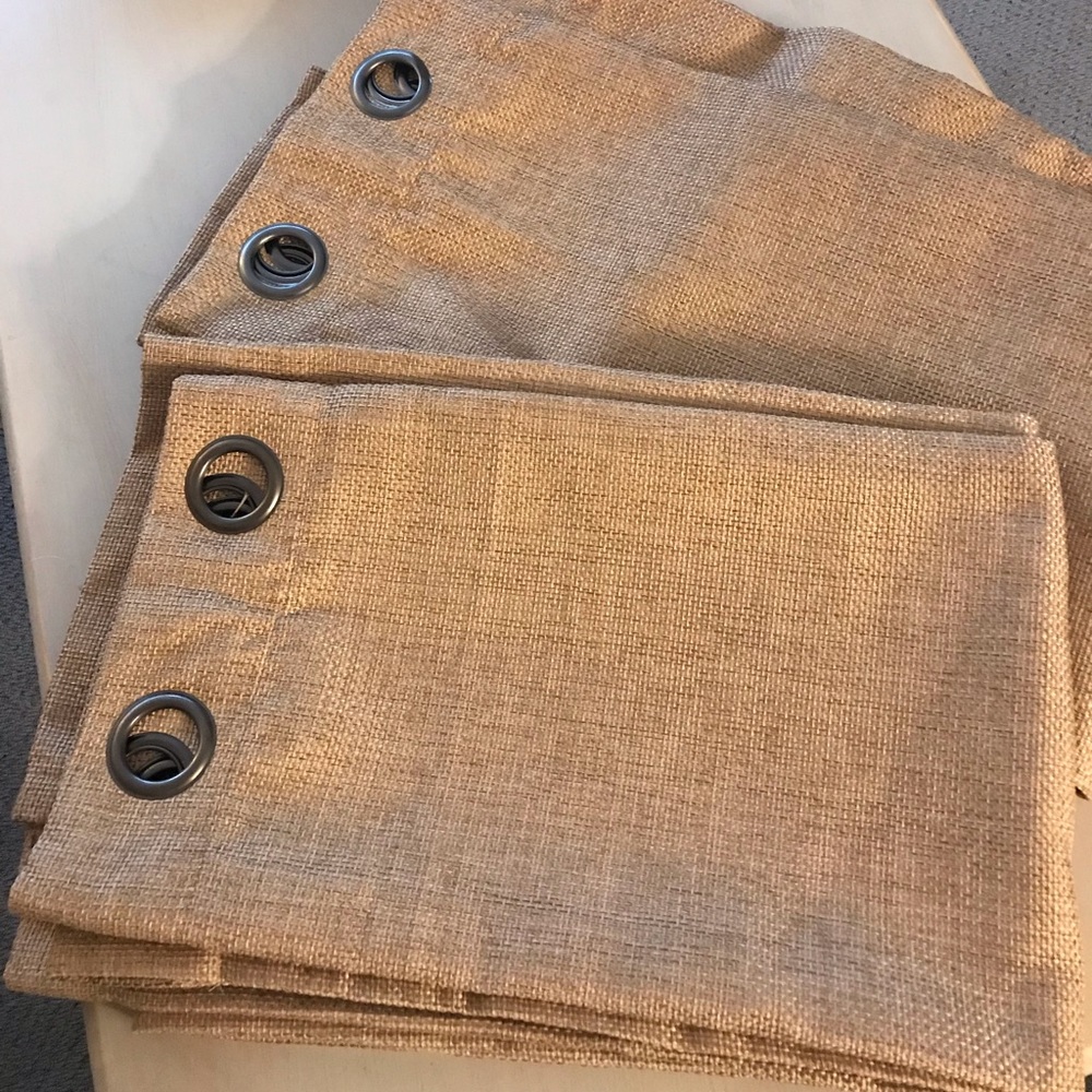 Burlap curtain panels